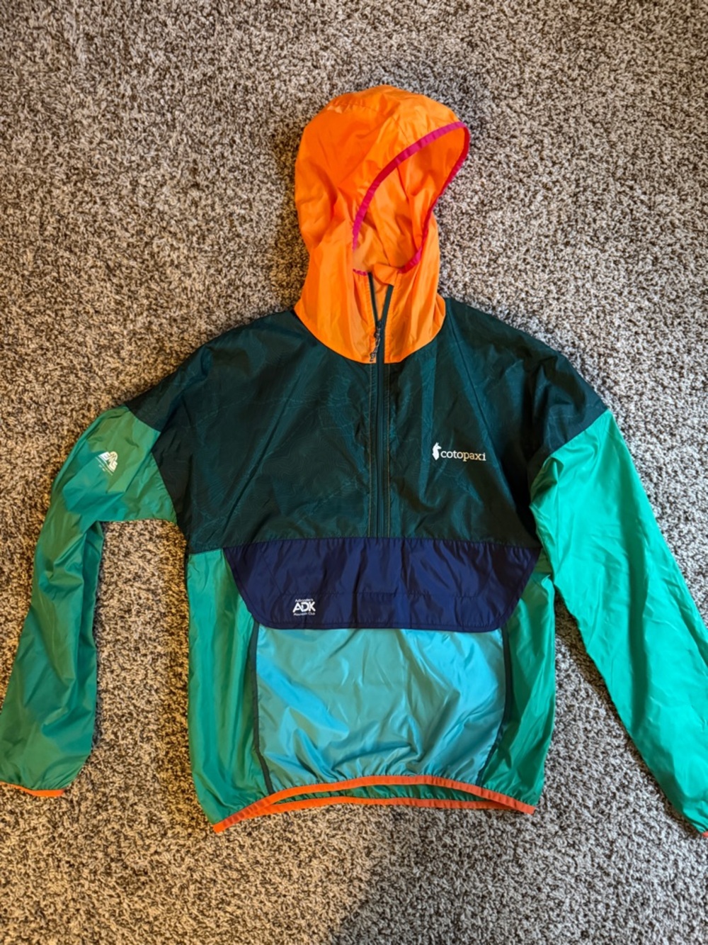 Cotopaxi Orange/Teal/Green Colorblock Windbreaker Pullover